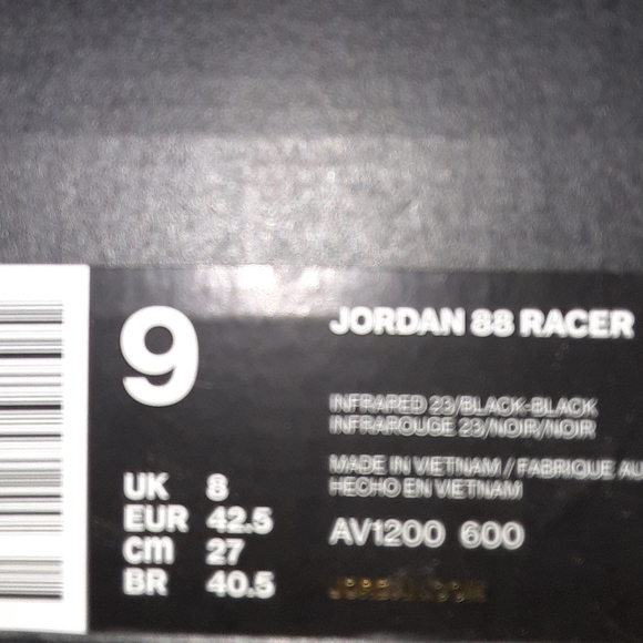 JORDAN 88 RACER INFRARED MEN SIZE 9 - Picture 3 of 3